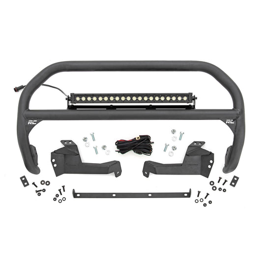 ROUGH COUNTRY Nudge Bar | 20 Inch BLK DRL Single Row LED | Ford Bronco Sport 4WD (21-25) | 51042