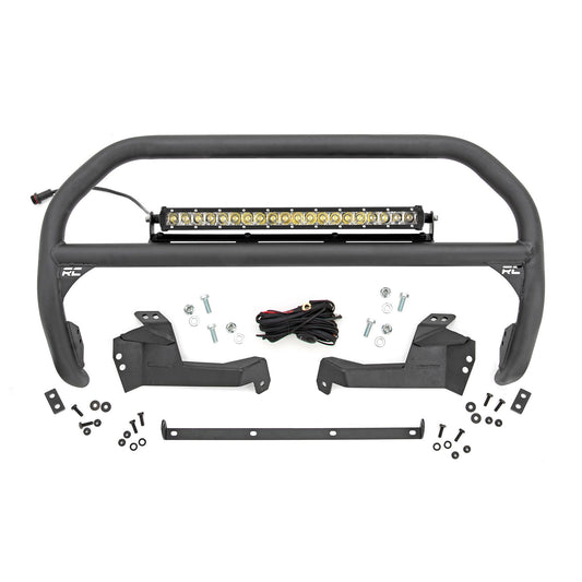 ROUGH COUNTRY Nudge Bar | 20 Inch Chrome Single Row LED | Ford Bronco Sport 4WD (2021-2025) | 51043