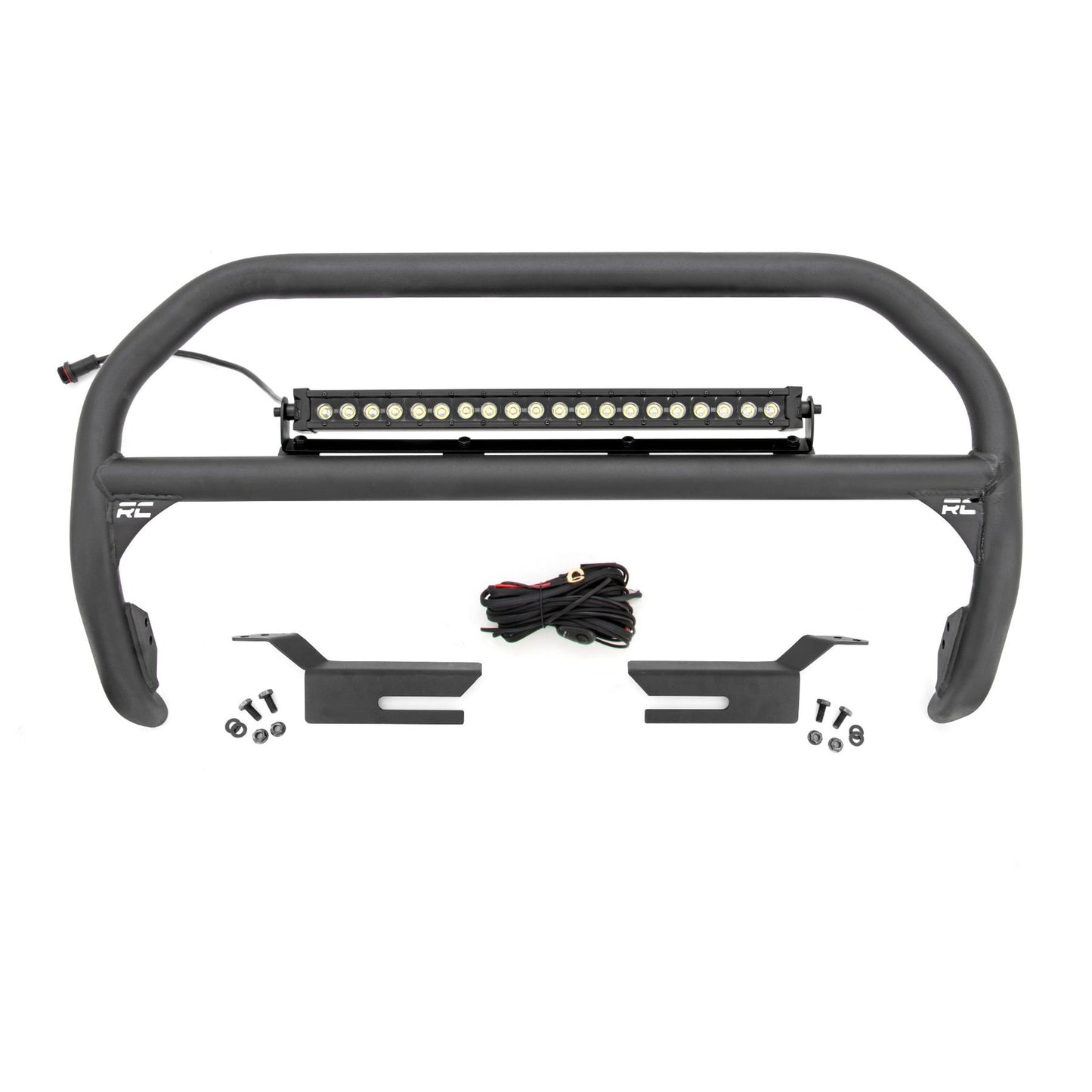 ROUGH COUNTRY Nudge Bar | 20 Inch BLK DRL Single Row LED | Ford Bronco 4WD (2021-2025) | 51047