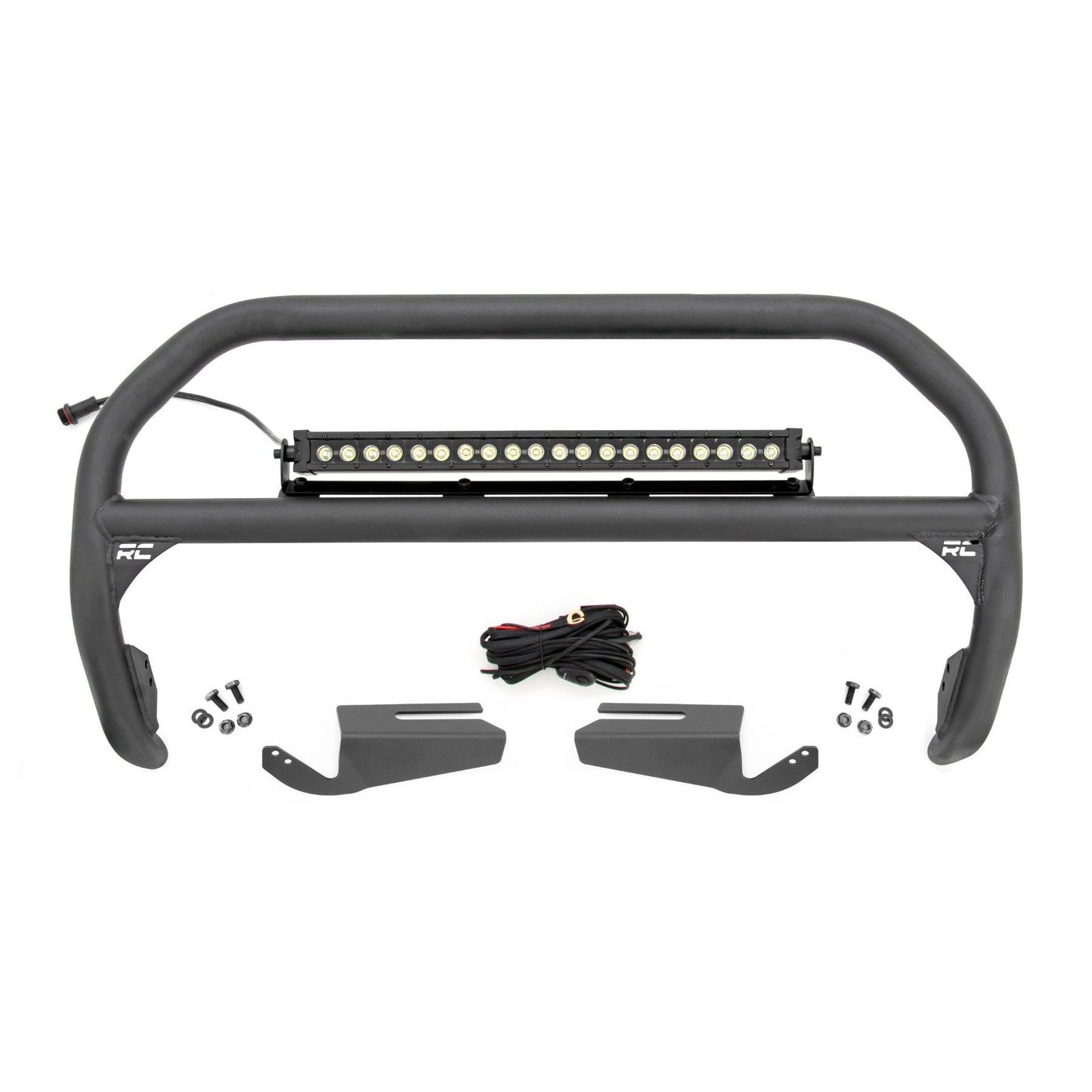 ROUGH COUNTRY Nudge Bar | 20 Inch BLK DRL Single Row LED | OE Modular Steel | Ford Bronco (21-25) | 51102
