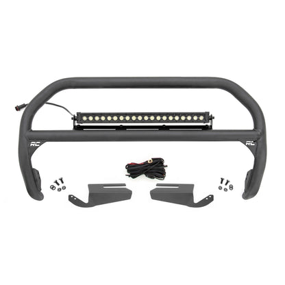 ROUGH COUNTRY Nudge Bar | 20 Inch BLK DRL Single Row LED | OE Modular Steel | Ford Bronco (21-25) | 51102