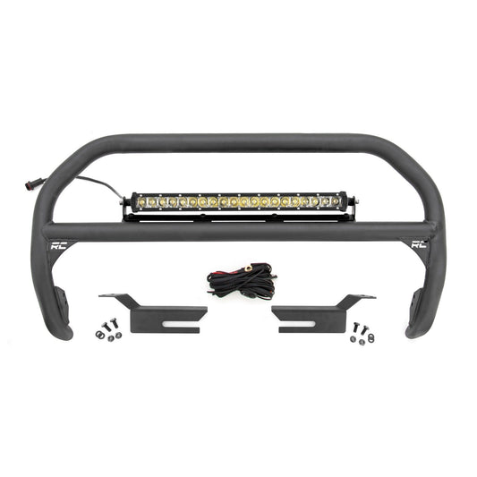 ROUGH COUNTRY Nudge Bar | 20 Inch Chrome Single Row LED | Ford Bronco 4WD (2021-2025) | 51048