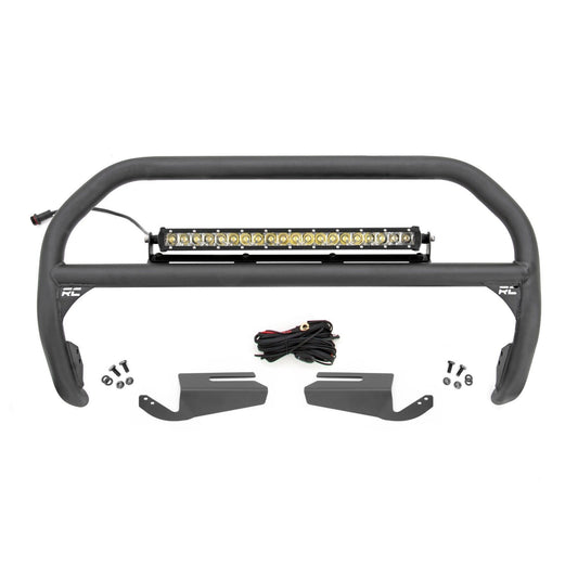 ROUGH COUNTRY Nudge Bar | 20 Inch Chrome Single Row LED | OE Modular Steel | Ford Bronco (21-25) | 51103