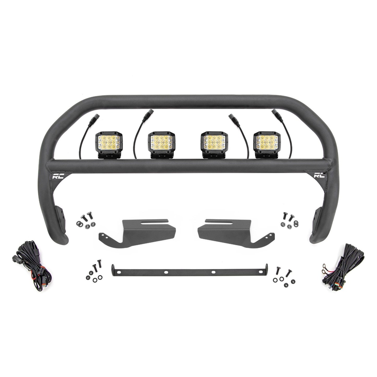 ROUGH COUNTRY Nudge Bar | 3 Inch Wide Angle Led (x4) | Oe Modular Steel | Ford Bronco (21-25) | 51105