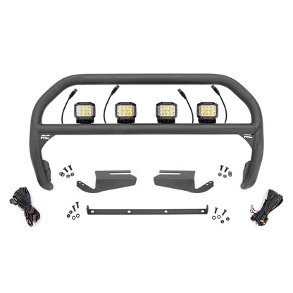 ROUGH COUNTRY Nudge Bar | 3 Inch Wide Angle Led (x4) | Oe Modular Steel | Ford Bronco (21-25) | 51105