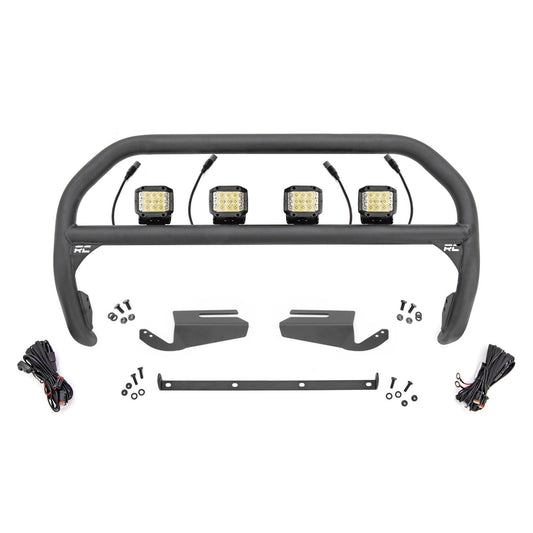 ROUGH COUNTRY Nudge Bar | 3 Inch Wide Angle Led (x4) | Oe Modular Steel | Ford Bronco (21-25) | 51105