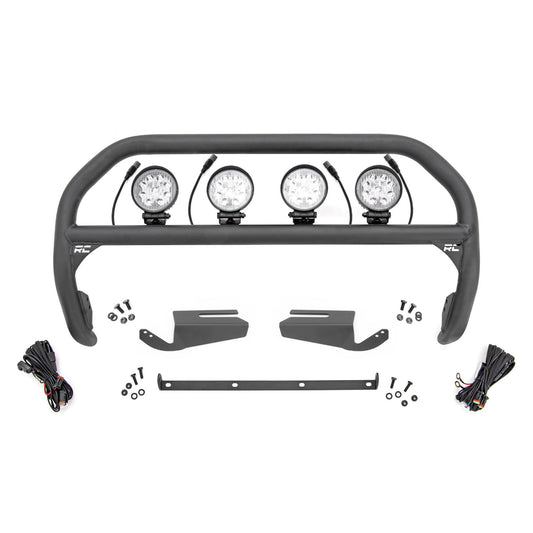 ROUGH COUNTRY Nudge Bar | 4 Inch Round Led (x4) | OE Modular Steel | Ford Bronco 4WD (21-25) | 51104