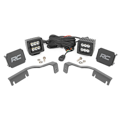 ROUGH COUNTRY LED Light Kit | Ditch Mount | 2" Black Pair | Spot | Nissan Frontier (22-25) | 71064