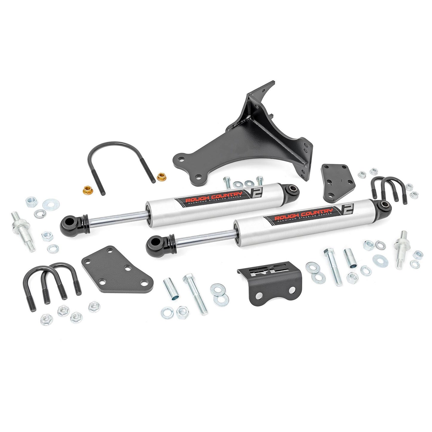 ROUGH COUNTRY V2 Steering Stabilizer | Dual | 2-8 Inch Lift | Ford F-250/F-350 Super Duty (05-25) | 8749270