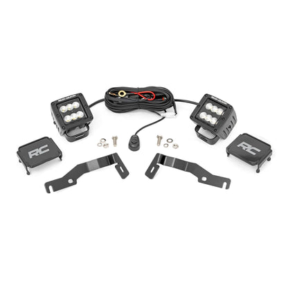 ROUGH COUNTRY LED Light Kit | Ditch Mount | 2" Black Pair | Flood | Toyota Tacoma (24-25) | 72102