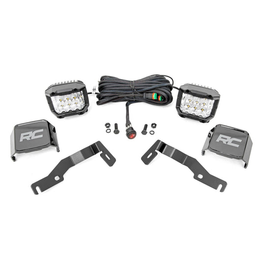ROUGH COUNTRY LED Light Kit | Ditch Mount |  3" OSRAM | Wide | Toyota Tacoma 2WD/4WD (24-25) | 72105