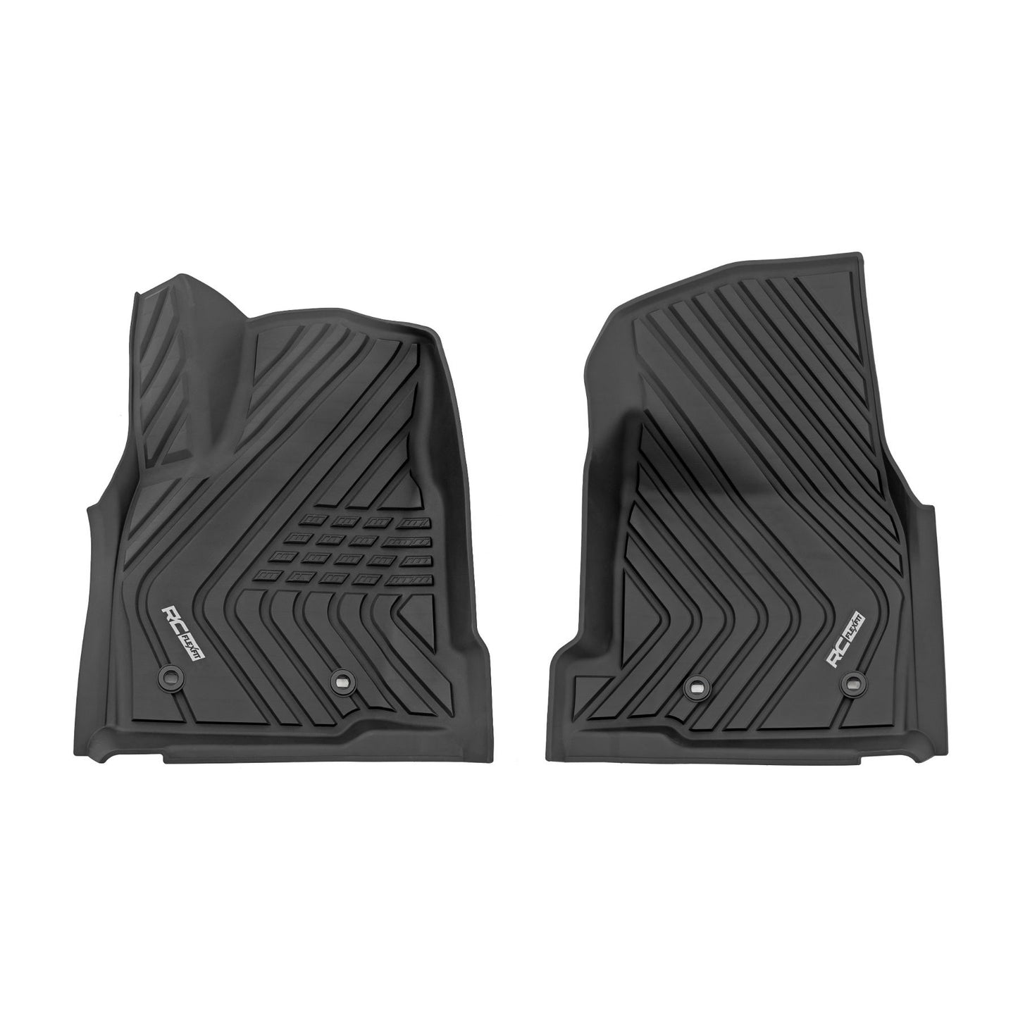ROUGH COUNTRY Flex Fit Floor Mats | Front | Crew | Toyota Tacoma 2WD/4WD (2024-2025) | FF-7122