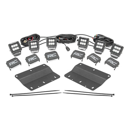 ROUGH COUNTRY LED Light Kit | Fog Mount | Triple 2" Black Pair | Spot/Flood | Ford Bronco (21-25) | 51140