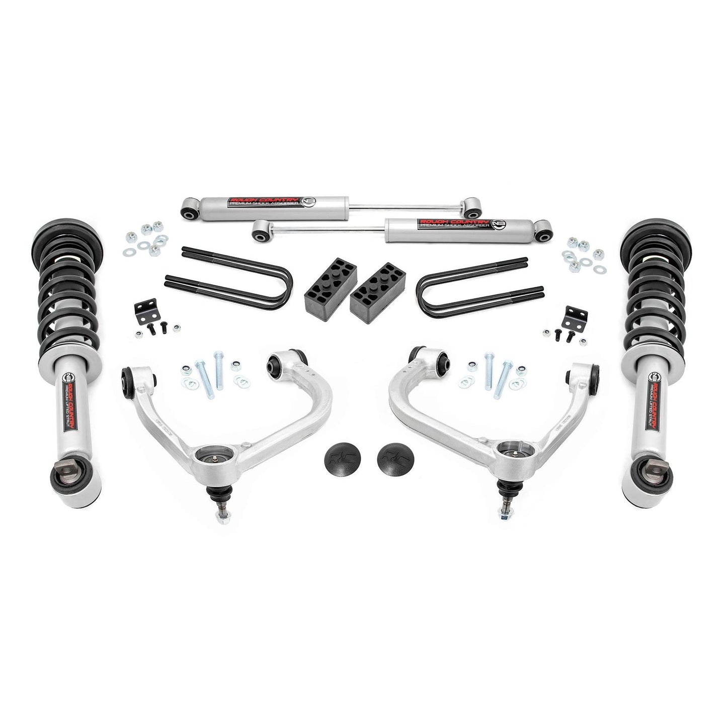 ROUGH COUNTRY | 3 Inch Lift Kit  Forged UCA  N3 Struts  Ford F-150 4WD (2021-2026) | 41431
