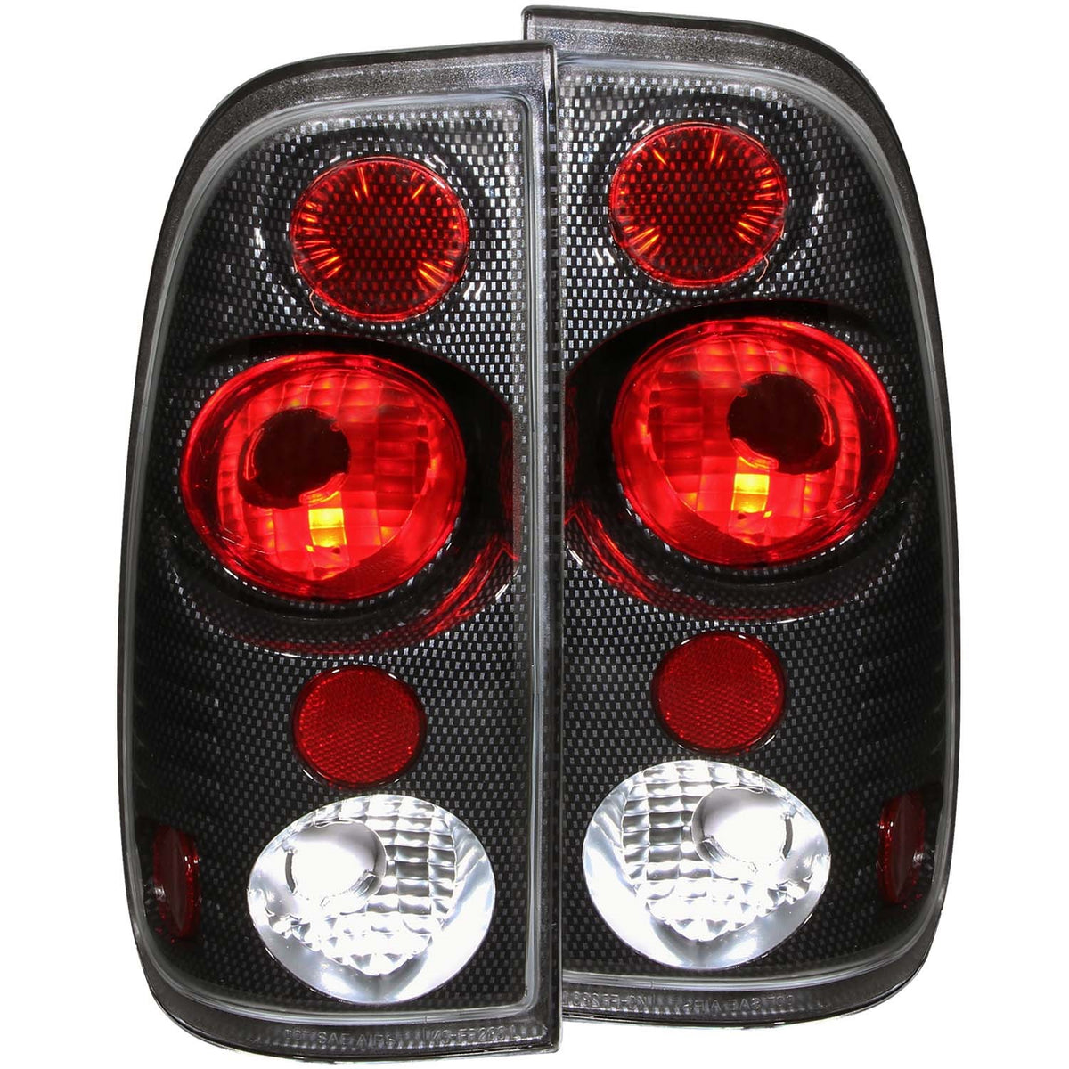 ANZO USA ZUKT_211064 Anzo ZUKT_211064 Tail Light Assembly Clear/Red Lens Carbon