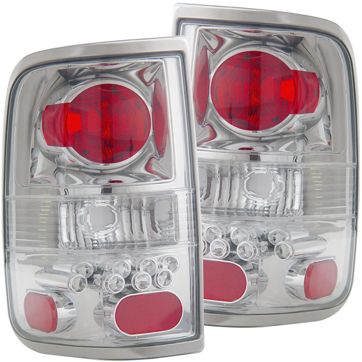 ANZO USA ZUKT_211138 Anzo ZUKT_211138 Tail Light Assembly Clear Lens Chrome Housing