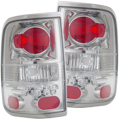 ANZO USA ZUKT_211138 Anzo ZUKT_211138 Tail Light Assembly Clear Lens Chrome Housing