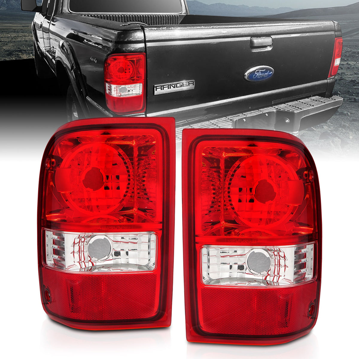 ANZO USA ZUKT_211182 Anzo ZUKT_211182 Tail Light Assembly Red/Clear Lens OE