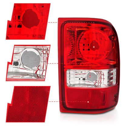 ANZO USA ZUKT_211182 Anzo ZUKT_211182 Tail Light Assembly Red/Clear Lens OE