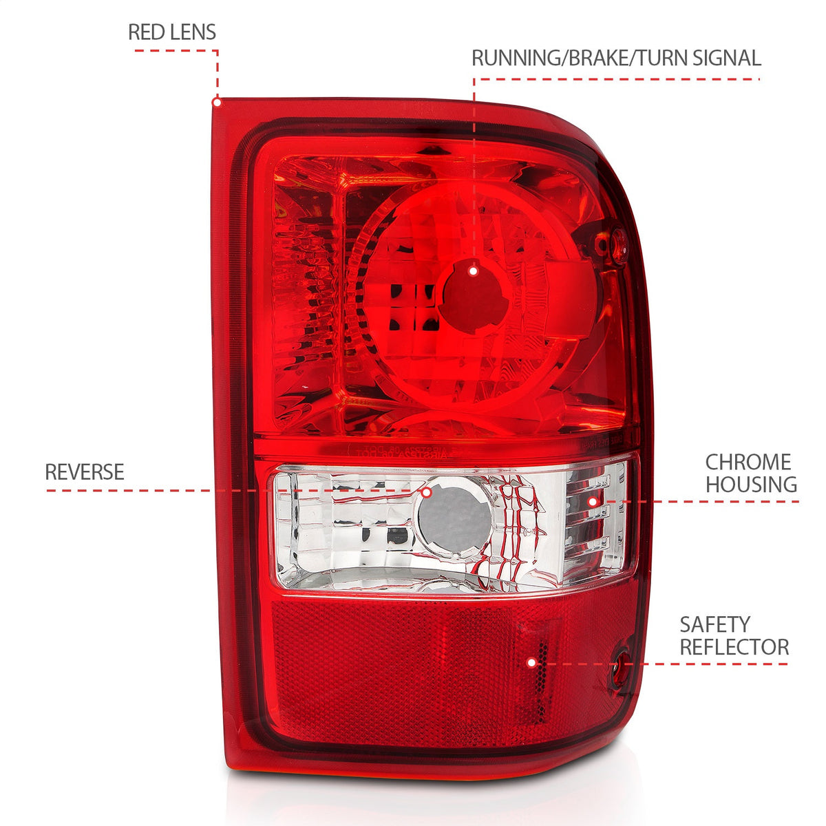 ANZO USA ZUKT_211182 Anzo ZUKT_211182 Tail Light Assembly Red/Clear Lens OE