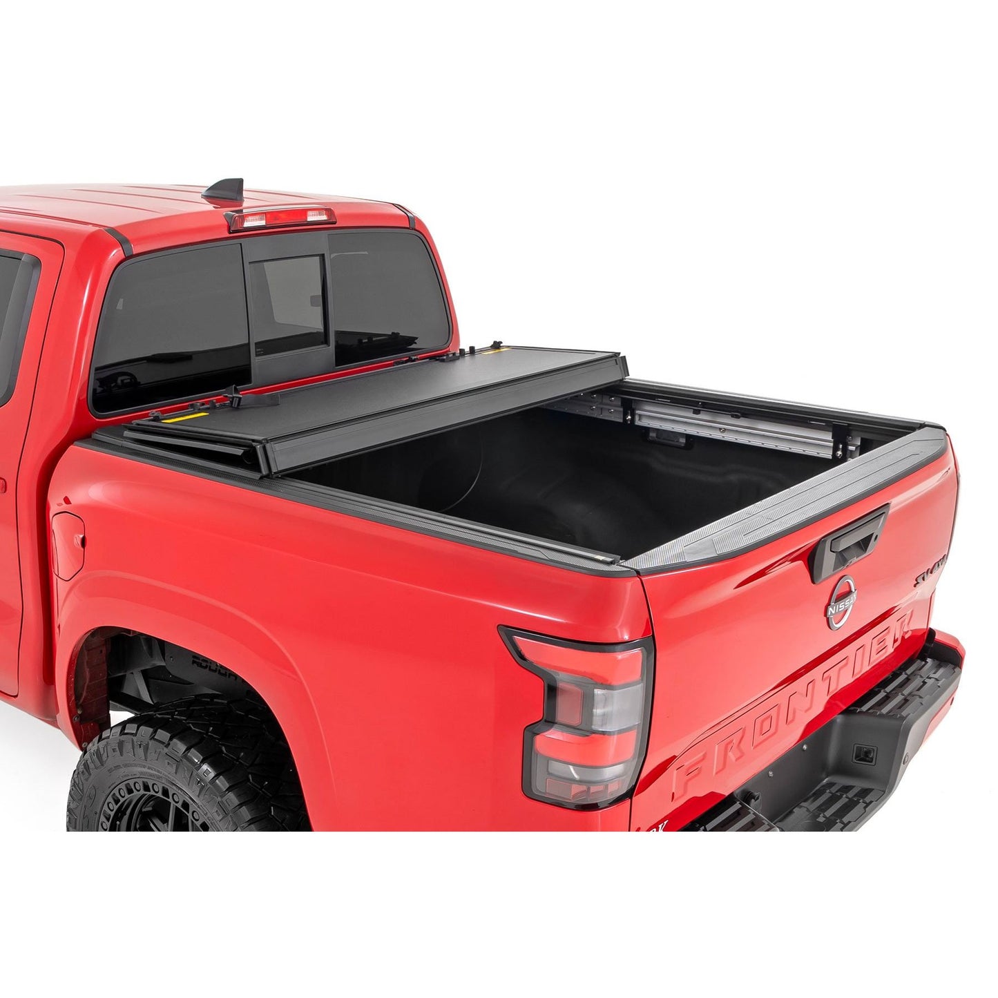 ROUGH COUNTRY Hard Tri-Fold Flip Up Bed Cover | 5' Bed | Nissan Frontier 2WD/4WD (22-25) | 49520551A