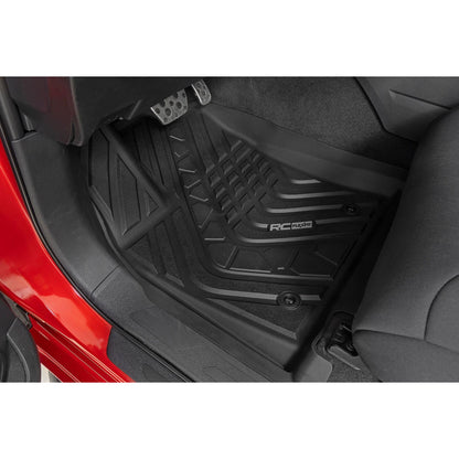 ROUGH COUNTRY Flex-Fit Floor Mats | FR & RR | CrewMax | Toyota Tundra 2WD/4WD (2022-2025) | FF-71780