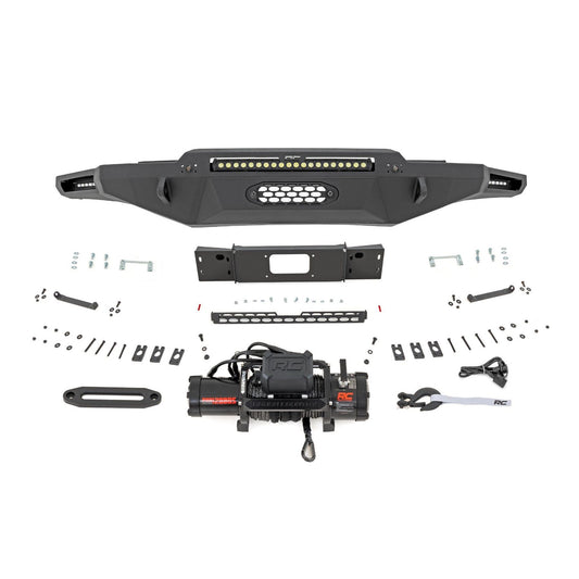 ROUGH COUNTRY Hybrid Front Bumper | 12000S | Blk LED | Toyota Tundra 2WD/4WD (2022-2025) | 72007