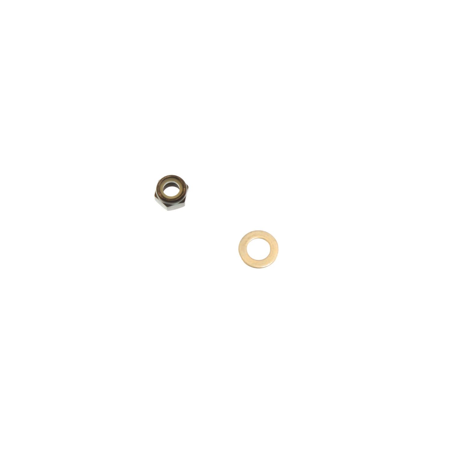 Image of a metal nut and a flat washer, essential hardware components for various applications.