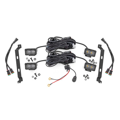 ROUGH COUNTRY | LED Fog Light Kit  3x1.75 Inch Black Series Slim Aux  Toyota Tacoma (24-26) | 72119