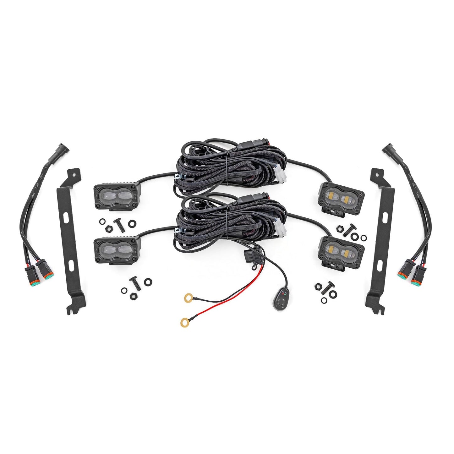 ROUGH COUNTRY | LED Fog Light Kit  3x1.75 Inch Black Series Slim Aux  Yellow  Toyota Tacoma (24-26) | 72120