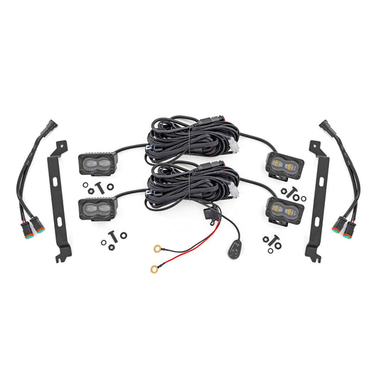 ROUGH COUNTRY | LED Fog Light Kit  3x1.75 Inch Black Series Slim Aux  Yellow  Toyota Tacoma (24-26) | 72120