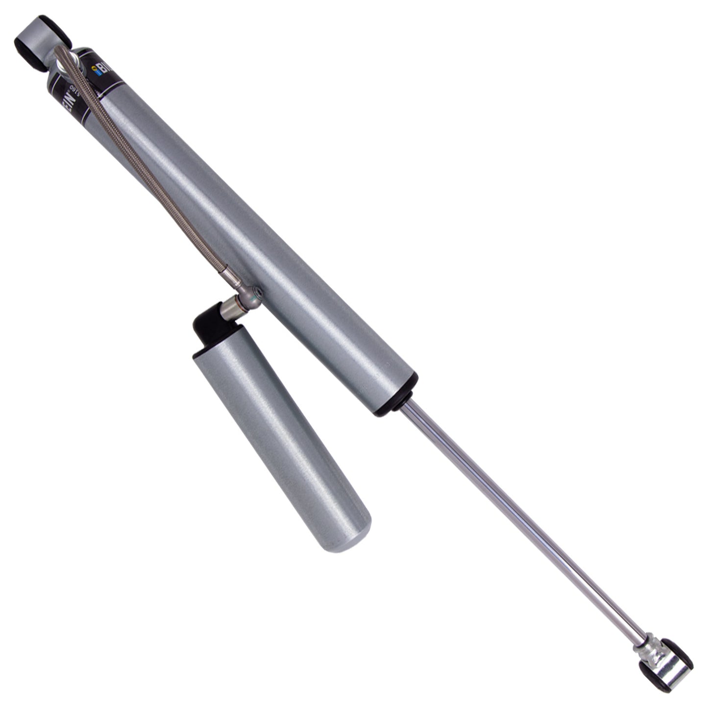 BILSTEIN | Suspension Shock Absorber Rear Monotube Ford F-150 2009-2013 B8 5160  | 25-311280 - Silver shock absorber with reservoir.