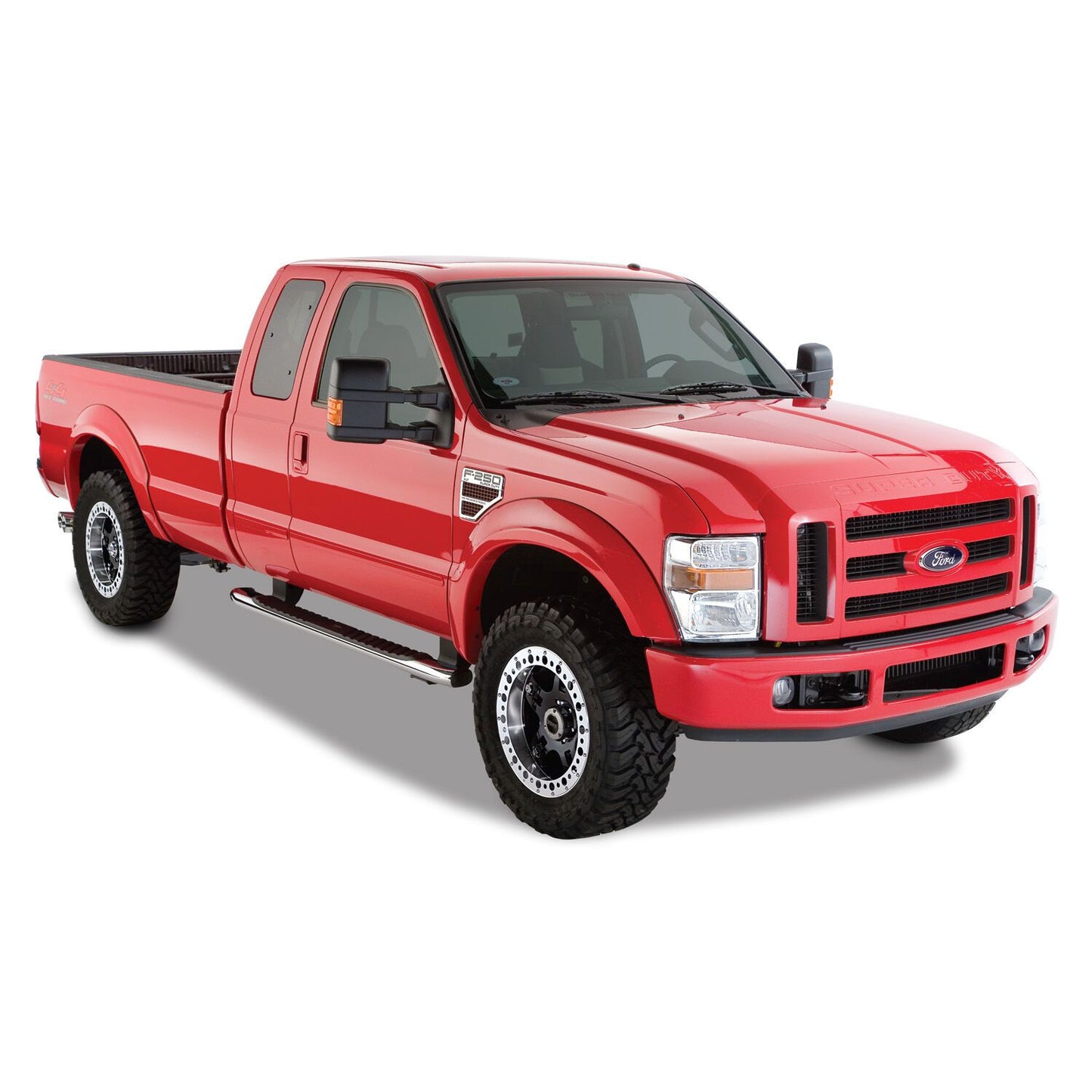 Husky Liners | OE Style Fender Flares Black Smooth Finish 4-Piece Set For 2008-2010 F-250/F-350 Super Duty Husky Liners | 2802918 on red truck