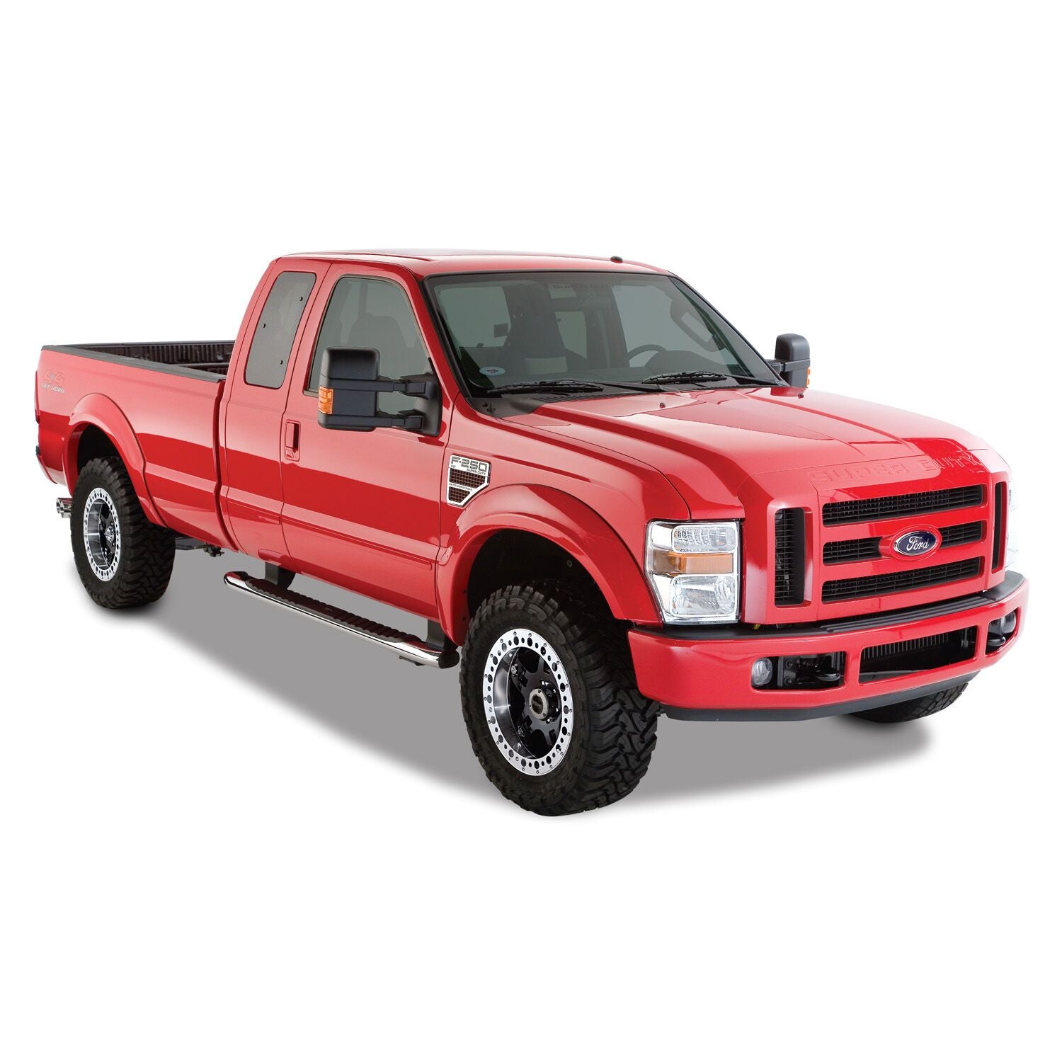 Husky Liners | OE Style Fender Flares Black Smooth Finish 4-Piece Set For 2008-2010 F-250/F-350 Super Duty Husky Liners | 2802918 on red truck