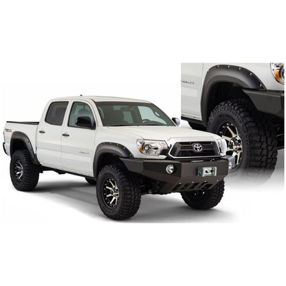 Husky Liners | Pocket Style Fender Flare 4 PC Set For 2012-2015 Tacoma 73.5 Bed Length Husky Liners | 2803928 installed on white Tacoma.