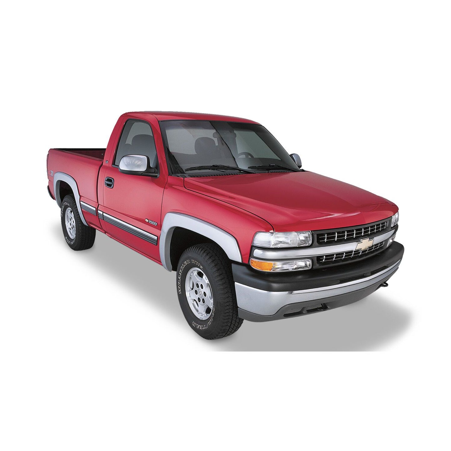 Husky Liners | OE Style Fender Flares Black Smooth Finish 4-Piece Set For 1999-2007 Silverado 1500/1500 HD/2500/2500 HD/3500, Sierra 1500/1500 Classic/2500 HD/2500 HD Classic/3500/3500 Classic Husky Liners | 2804907 on red truck