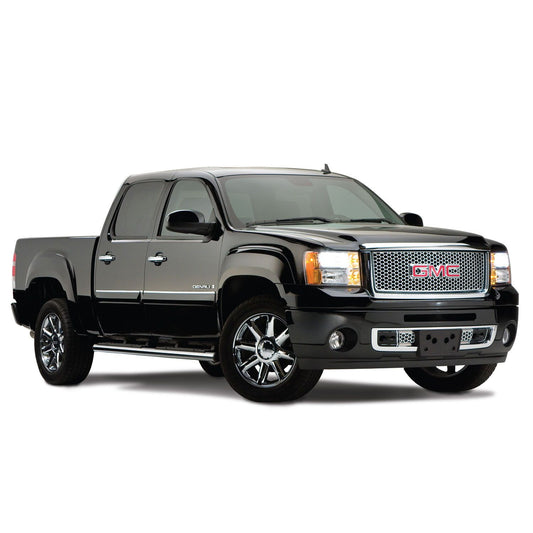 Husky Liners | OE Style Fender Flares Black Smooth Finish 4-Piece Set For 2007-2013 Sierra 1500 Husky Liners | 2804939 on a black GMC Sierra.