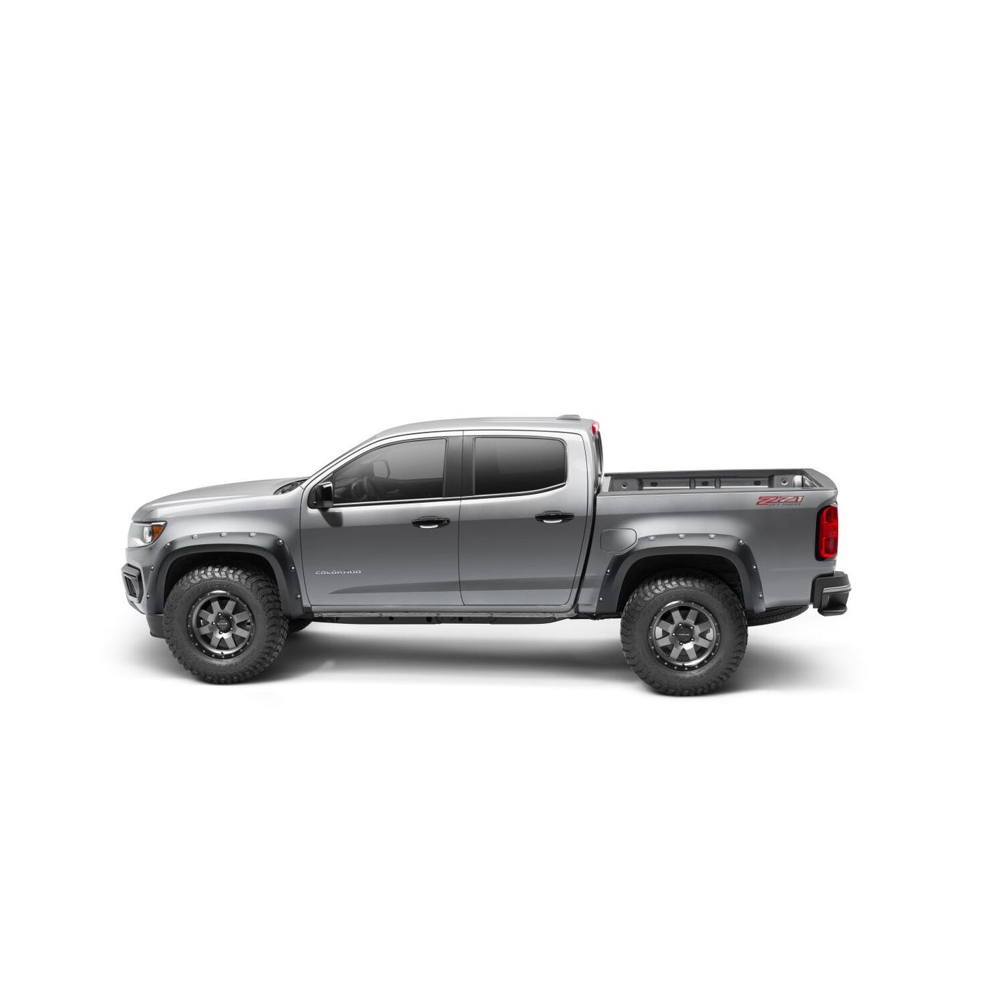 Husky Liners | Pocket Style Fender Flare 4 PC Set For 2021-2022 Colorado 61.7 Bed Length Husky Liners | 2804990 on silver truck.