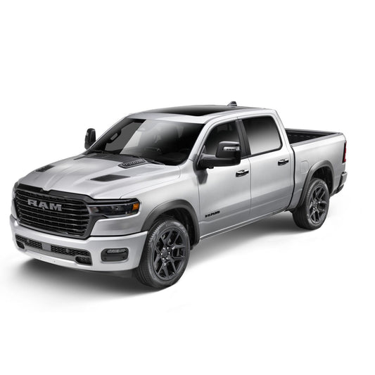 Husky Liners | OE Style Fender Flares Black Smooth Finish 4-Piece Set For 2025 1500 Husky Liners | 2805941 on a silver RAM truck