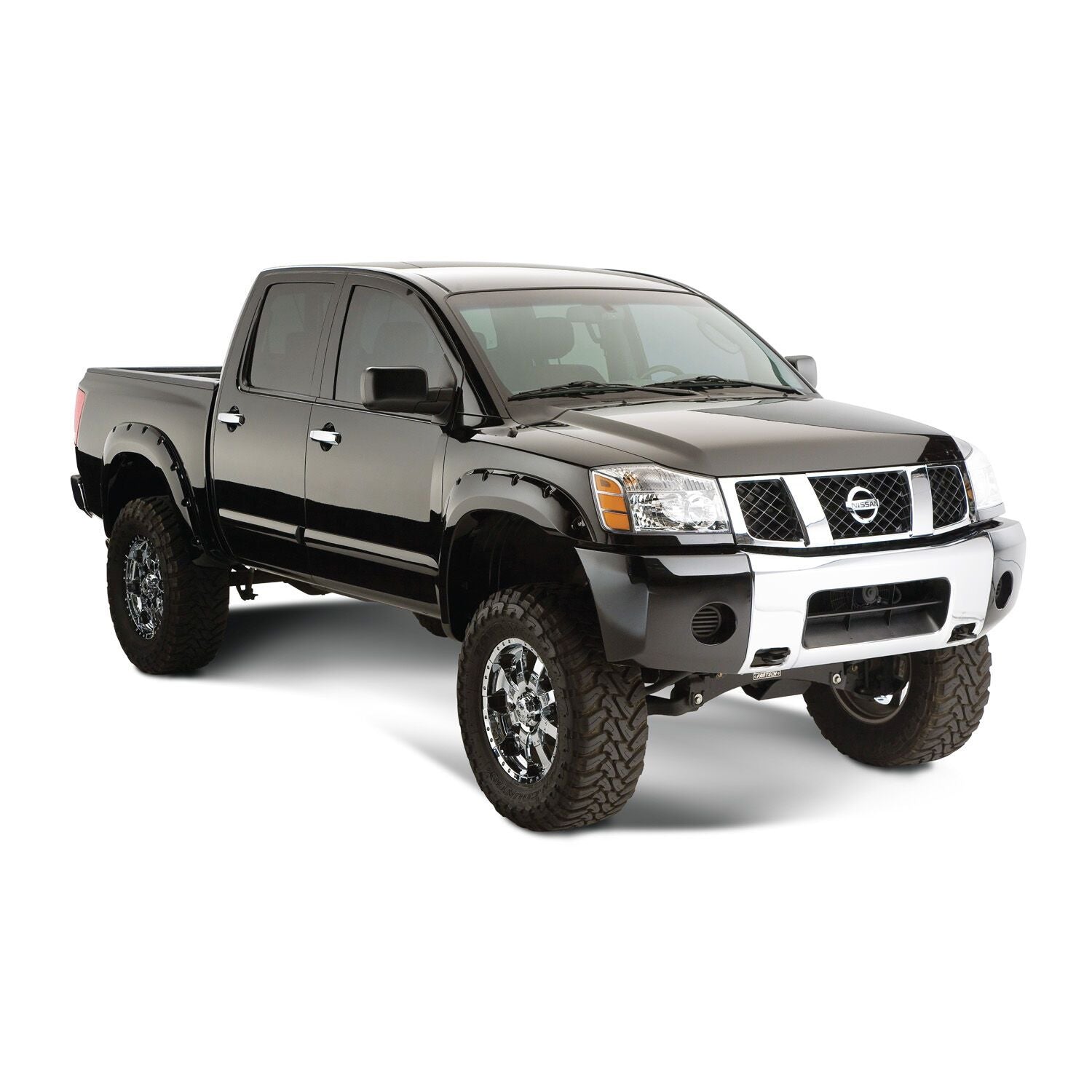 Husky Liners | Pocket Style Fender Flare 4 PC Set For 2016-2024 TITAN XD Husky Liners | 2807909 on a black Nissan truck.