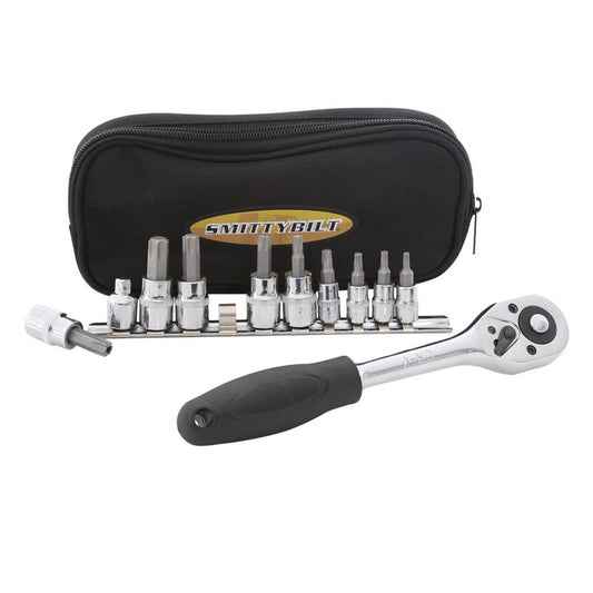 SMITTYBILT | 9 Peace Torx Set T15-T50 3/8 Ratchet 9 Chrome Vanaduim Bits Smittybilt |2830