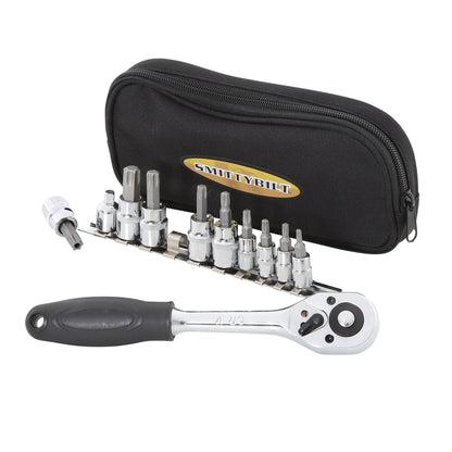 SMITTYBILT | 9 Peace Torx Set T15-T50 3/8 Ratchet 9 Chrome Vanaduim Bits Smittybilt |2830