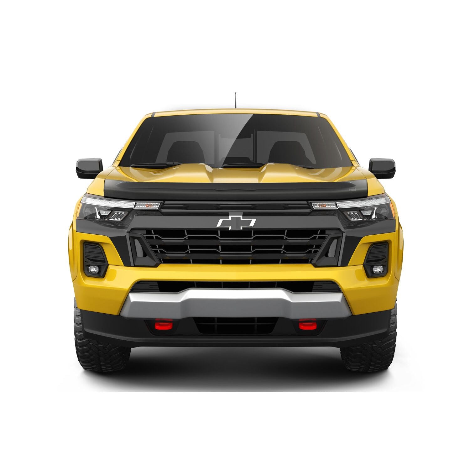 Husky Liners | Aeroskin II Hood Protector Matte Black Low Profile For 2023-2026 Colorado Husky Liners | 2830213 on yellow truck