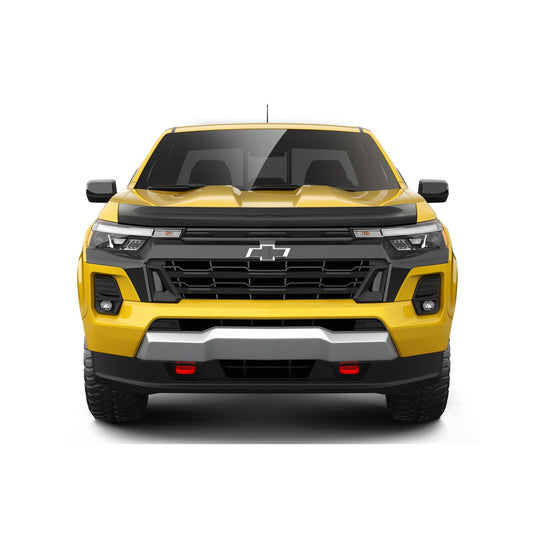 Husky Liners | Aeroskin II Hood Protector Matte Black Low Profile For 2023-2026 Colorado Husky Liners | 2830213 on yellow truck