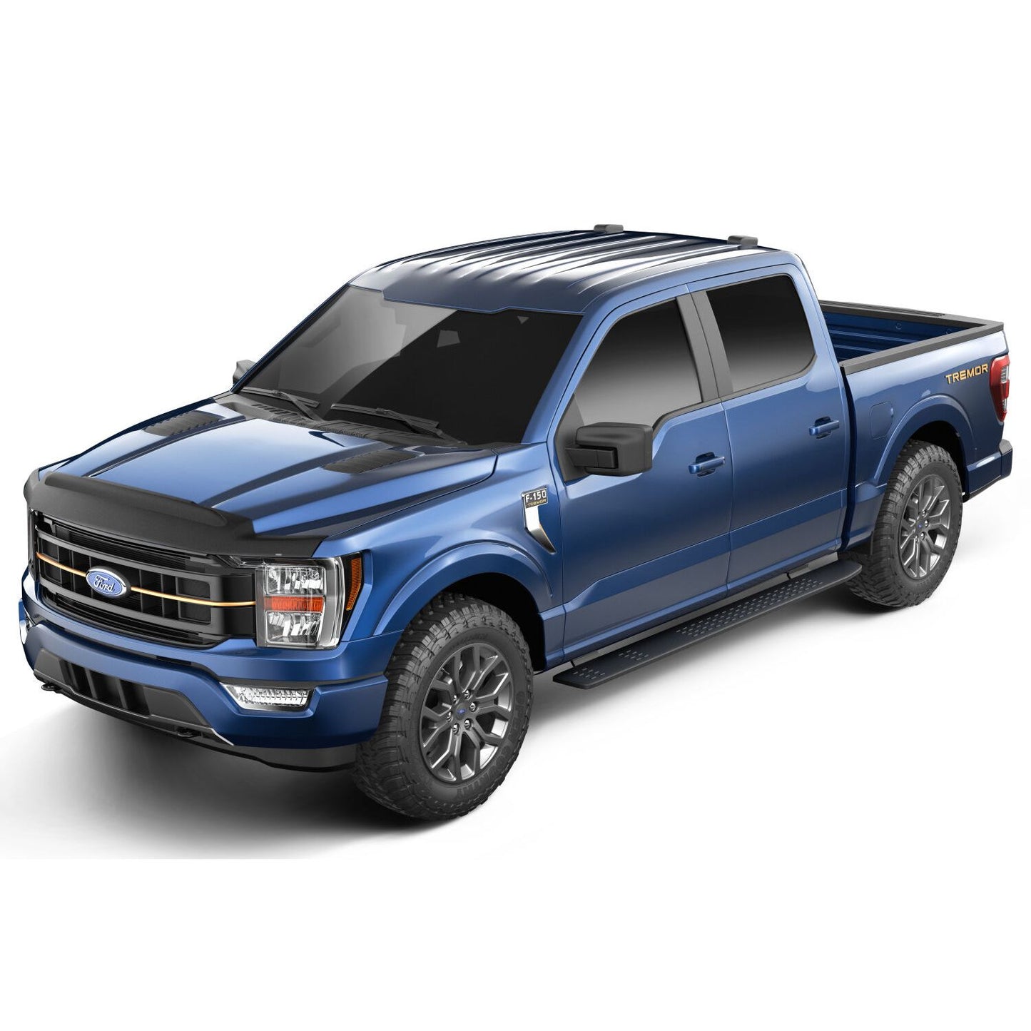 Husky Liners | Aeroskin II Hood Protector Matte Black Low Profile For 2024-2026 F-150 Husky Liners | 2830229 on blue Ford truck