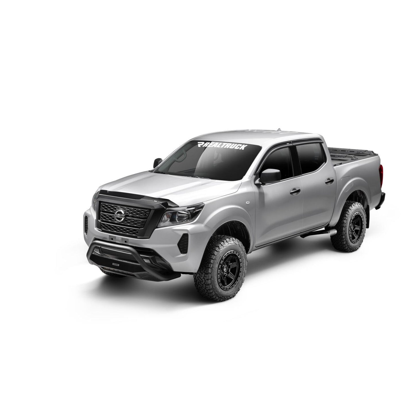 Husky Liners | Aeroskin Hood Protector Smoke (International) Husky Liners | 2842211 on a silver truck