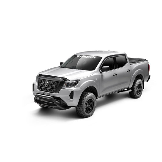 Husky Liners | Aeroskin Hood Protector Smoke (International) Husky Liners | 2842211 on a silver truck