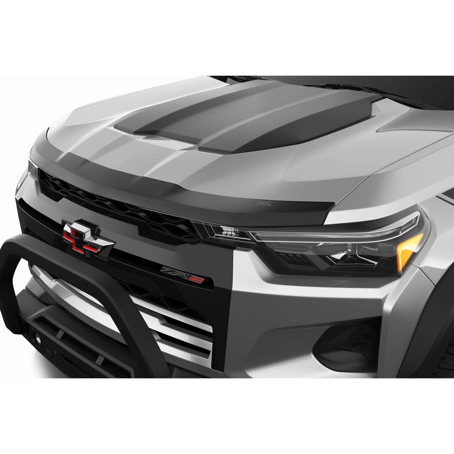 Husky Liners | Aeroskin Hood Protector Smoke For 2023-2026 Colorado Husky Liners | 2842213 mounted on a Chevrolet truck.