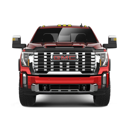 Husky Liners | Aeroskin Hood Protector Smoke For 2024-2026 Sierra 2500 HD/3500 HD Husky Liners | 2842285 mounted on red GMC truck