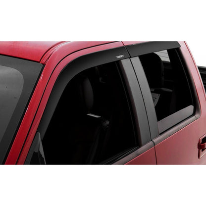 Husky Liners | Low Profile Ventvisor Deflector Smoke Outside Mount 4 Piece For 2016-2024 TITAN XD Husky Liners | 2854074 on red truck